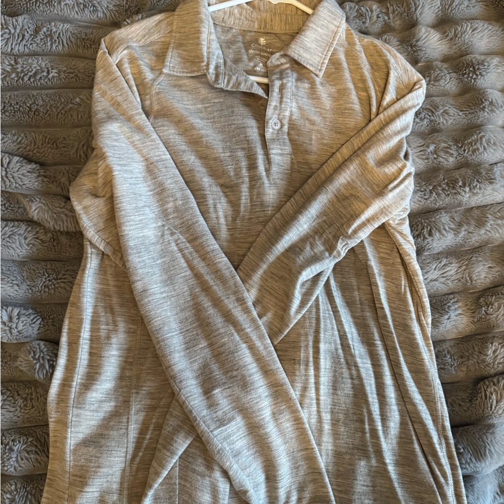 Coolibar Tan Long Sleeve Polo Shirt